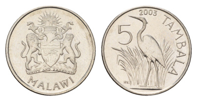 Малави 5 тамбал 2003 KM 32.2 сталь плакированная никелем UNC 4588-963