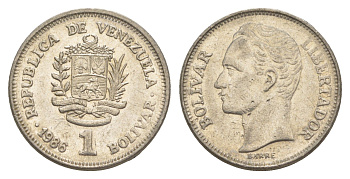 Венесуэла 1 боливар 1986 Симон Боливар Y 52 никель 4586-1022