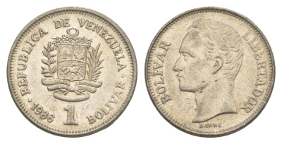 Венесуэла 1 боливар 1986 Симон Боливар Y 52 никель 4586-1022