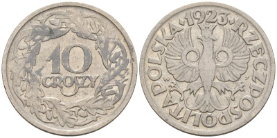 Польша 10 грошей 1923 Y 11 никель 4596-532