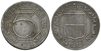 Хорб (Вюртемберг) 10 пфеннингов 1918 Funck 222.2, Men05 11980.2, Men18 15002.2 железо 4164-316