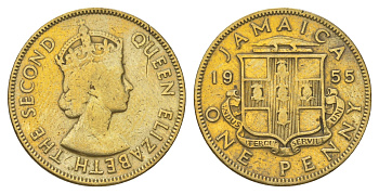 Ямайка 1 пенни 1955 KM 37 никель латунь 4628-634