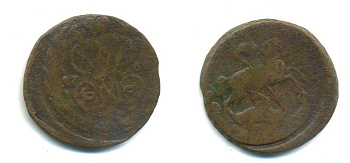 РОССИЯ 1 КОПЕЙКА 1760 медь 61-746