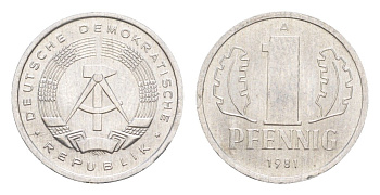 ГДР 1 пфенниг 1981 A KM 8.2 алюминий aUNC 4647-765