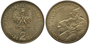 Польша 2 злотых 2012 MW, 150 лет национальному музею в Варшаве KM 821 нордик UNC 4676-935