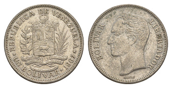 Венесуэла 1 боливар 1967 Симон Боливар Y 42 никель 4584-912