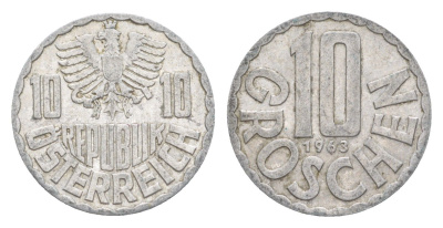 Австрия 10 грошей 1963 KM 2878 алюминий 4643-446