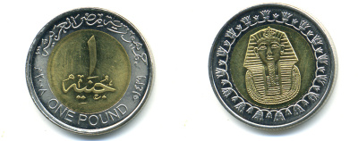 Египет 1 фунт 2008 сфинкс KM 940 a биметалл UNC 83-1754