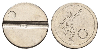 Италия телефонный жетон - футболист диаметр 23,5 мм, вес 5,3 гр никель 4670-547