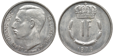 Люксембург 1 франк 1979 KM 55 медно-никель 4143-122