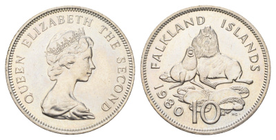 Фолклендские острова (Фолкленды) 10 пенсов 1980 KM 5.1 медно-никель UNC 4672-124