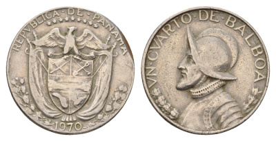 Панама 1/4 бальбоа (25 сентесимо) 1970 KM 11.2a медь плакированная медно-никелем 98-933