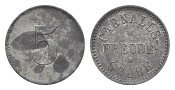 Бытом 5 пфеннигов ND лагерь военнопленных Men18 2649.3 цинк 1528-611