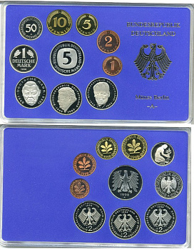 ФРГ государственный набор из 10 монет 1998 A    PROOF  3-5-3-37
