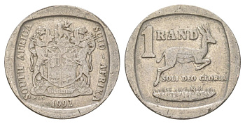 ЮАР 1 ранд 1992 KM 138 медь плакированная никелем 4627-242