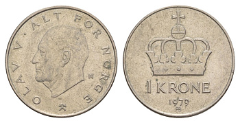 Норвегия 1 крона 1979 Улаф V (1957-1991) KM 419 медно-никель 4635-715