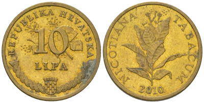 Хорватия 10 лип 2010 четный год KM 16 сталь плакированная латунью    4124-1162