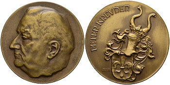 Бавария медаль 1981 Петер Кройдер (1905-1981), MUNCHEN 90, диаметр 50 мм. бронза 1069-1-32