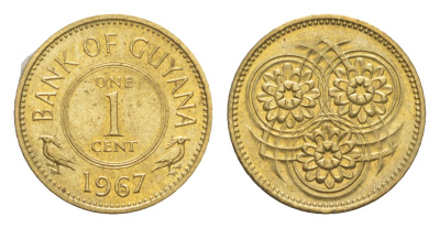 Гайана 1 цент 1967 Республика KM 31 никель латунь UNC 4659-511