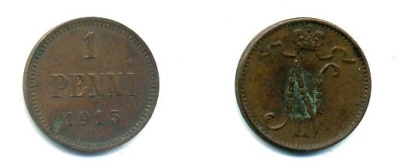 ФИНЛЯНДИЯ 1 ПЕННИ 1915 медь 57-1126