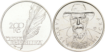 Чехия 200 крон 2003 150 лет со дня рождения Ярослава Врхлицкого (1853-1912) KM 60 серебро UNC 11-230-35