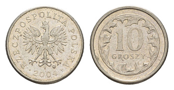 Польша 10 грошей 2004 Y 279 медно-никель 4625-736