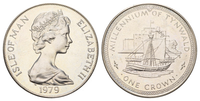 Остров Мэн 1 крона 1979 1000 летие Тинвальду (парламенту), Св. Мишель КМ 48 медно-никель UNC 4386-332