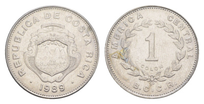 Коста-Рика 1 колон 1989 KM 210 нержавеющая сталь UNC 4644-353