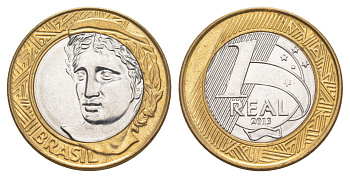 Бразилия 1 реал 2013 KM 652a биметалл UNC 4646-143