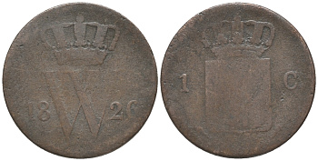 НИДЕРЛАНДЫ 1 ЦЕНТ 1826 ВИЛЬЯМ I (1815-1840) KM 47 медь 28-1242