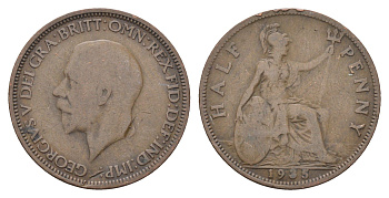 Великобритания 1/2 пенни 1935 Георг V (1910-1936) KM 837, Spink 4058 бронза    4660-556