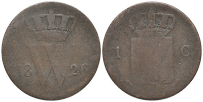 НИДЕРЛАНДЫ 1 ЦЕНТ 1826 ВИЛЬЯМ I (1815-1840) KM 47 медь 28-1242