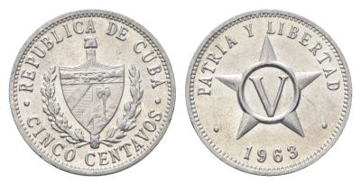 Куба 5 сентаво 1963 KM 34 алюминий UNC 4668-842
