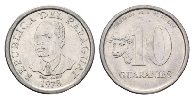 Парагвай 10 гуарани 1978 KM 167 нержавеющая сталь UNC 4679-634