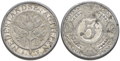 Нидерландские Антилы 5 центов 1995 Беатрикс (1980-2013) KM 33 алюминий 66-966