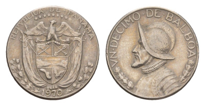 Панама 1/10 бальбоа (10 сентесимо) 1970 KM 10 медь плакированная медно-никелем 4655-854