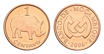 Мозамбик 1 сентаво 2006 год-тип KM 132 сталь плакированная медью UNC 4588-1046