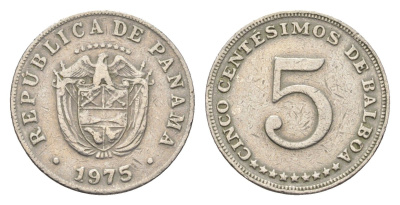 Панама 5 сентесимо 1975 KM 23.2 медно-никель 4664-718