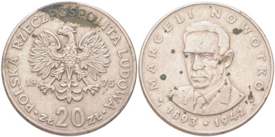 Польша 20 злотых 1975 Марсель Новотко Y 69 медно-никель 4122-1011