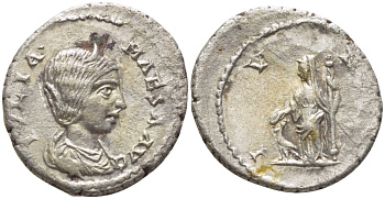 Римская Империя денарий 218 - 220 Юлия Меса, бабка Элагабала IVNO, Юнона, Антиохия Good Very fine RIC 256 серебро 1073-15-67