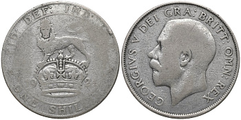 Великобритания 1 шиллинг 1924 Георг V (1910-1936) KM 816a, Spink 4023А серебро 4544-1242