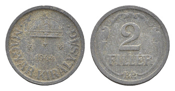 Венгрия 2 филлера 1944 BP KM 519 цинк 4665-612