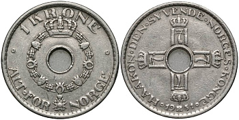 Норвегия 1 крона 1951 Хокон VII (1905-1957) KM 397.1 медно-никель 27-255