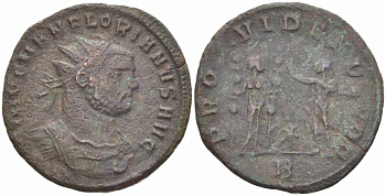 Римская Империя аврелианиан 276 Флориан PROVIDEN DEOR Сердика Very fine LV 2925 бронза 1073-17-43