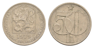 Чехословакия 50 геллеров 1979 KM 89 медно-никель 4154-315