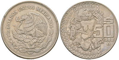 Мексика 50 песо 1982 KM 490 медно-никель 4368-122
