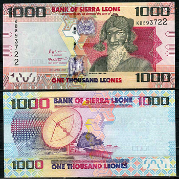 Сьерра-Леоне 1000 леоне 2021 Бай Берх, спутниковая антена Pick 30 f  бумага  UNC (пресс) 448-8-1