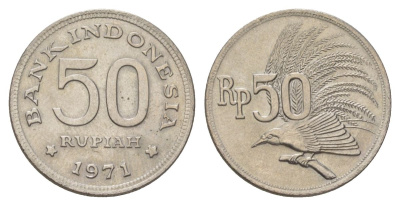 Индонезия 50 рупий 1971 KM 35 медно-никель UNC 4624-1013