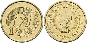Кипр 1 цент 1994 KM 53.3 никель латунь 4174-1158