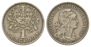 Португалия 1 эскудо 1951 KM 578 никель латунь 4654-255